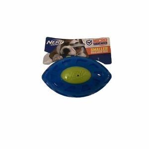 Nerf Dog ~ TPR EXO Micro Squeak Football Ball Blue/Green ~ Dog Toy